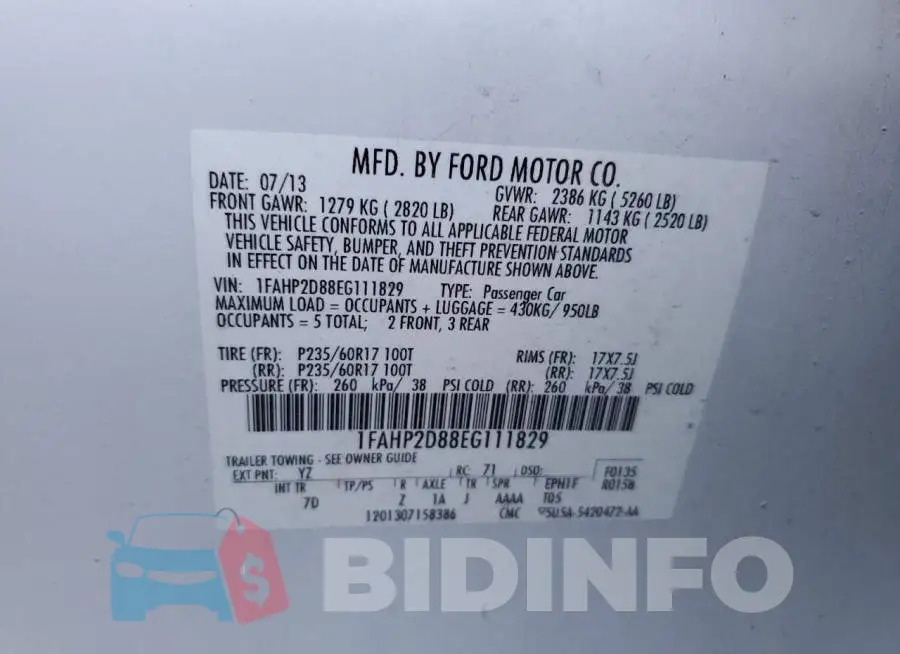 1FAHP2D88EG111829 Photo# 12