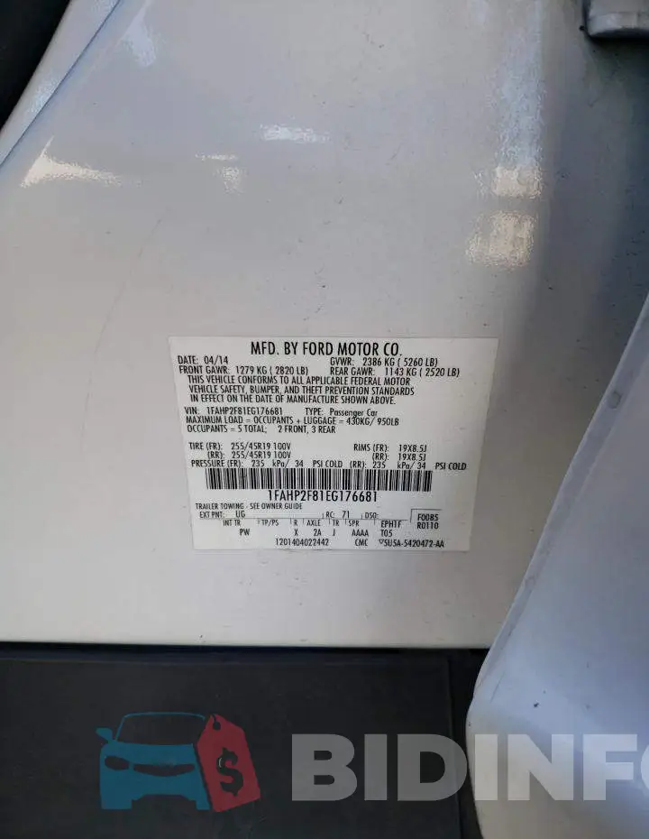 1FAHP2F81EG176681 Photo# 13