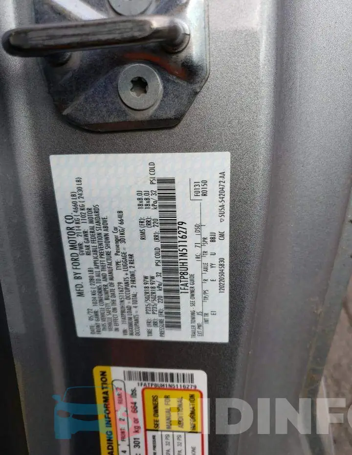 1FATP8UH1N5116279 Photo# 12