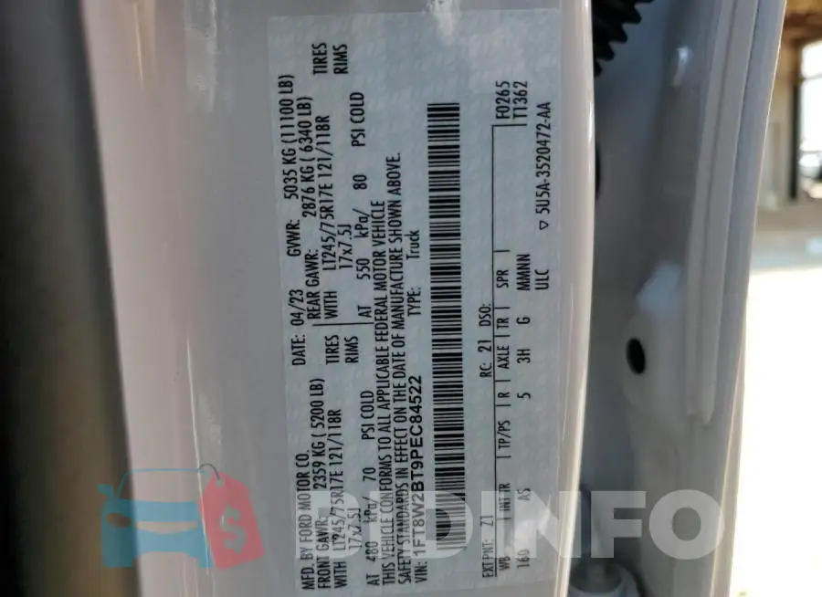1FT8W2BT9PEC84522 Photo# 13
