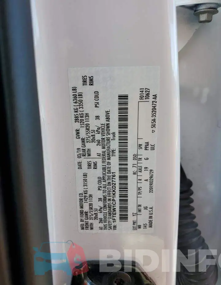 1FTEW1CP1KKD27761 Photo# 13