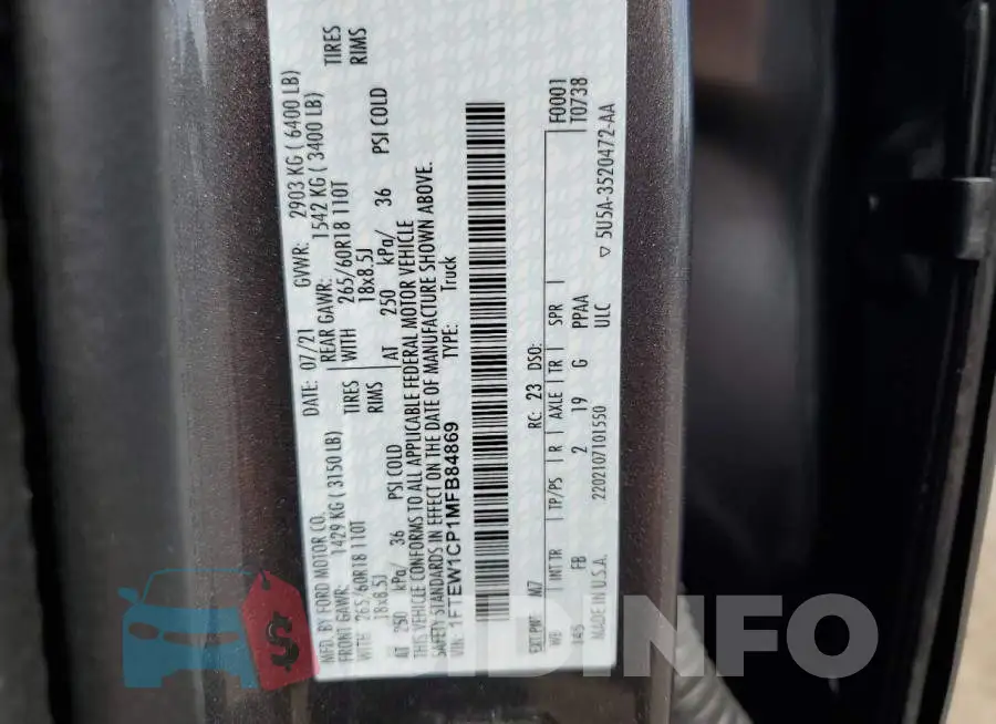 1FTEW1CP1MFB84869 Photo# 12