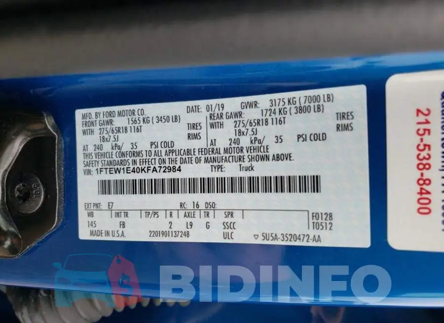 1FTEW1E40KFA72984 Photo# 13