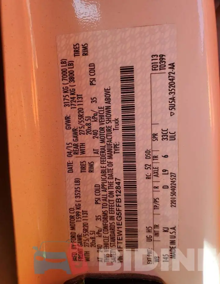 1FTEW1EG5FFB12847 Photo# 13
