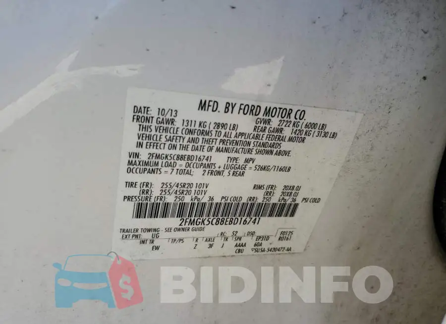2FMGK5C88EBD16741 Photo# 13