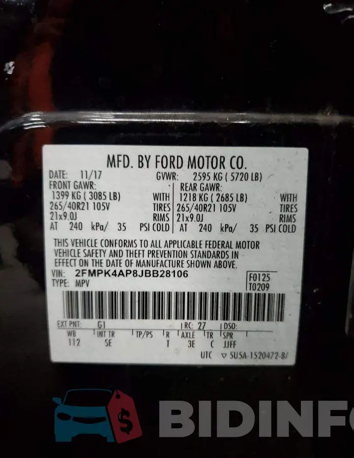2FMPK4AP8JBB28106 Photo# 12