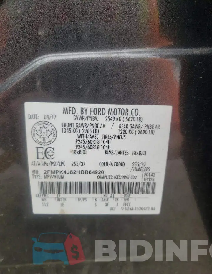 2FMPK4J82HBB84920 Photo# 13