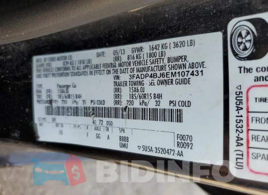 3FADP4BJ6EM107431 Photo# 12