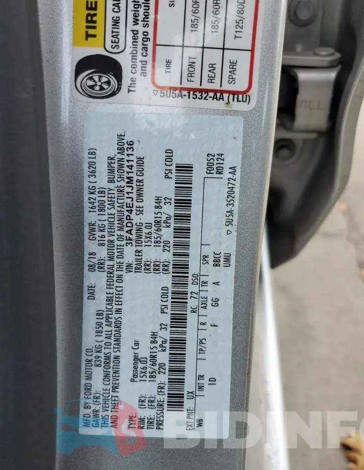 3FADP4EJ1JM141136 Photo# 13