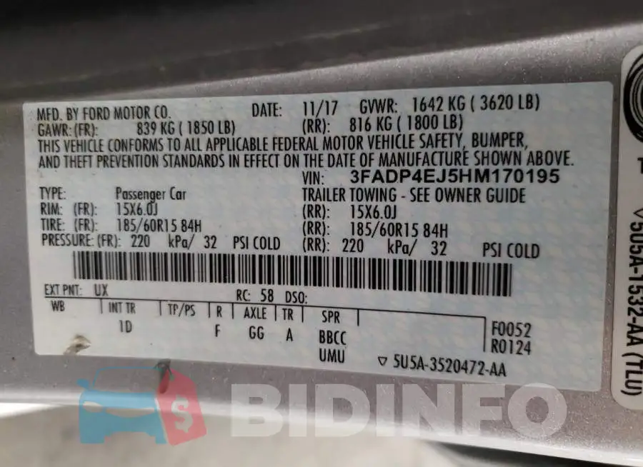 3FADP4EJ5HM170195 Photo# 12