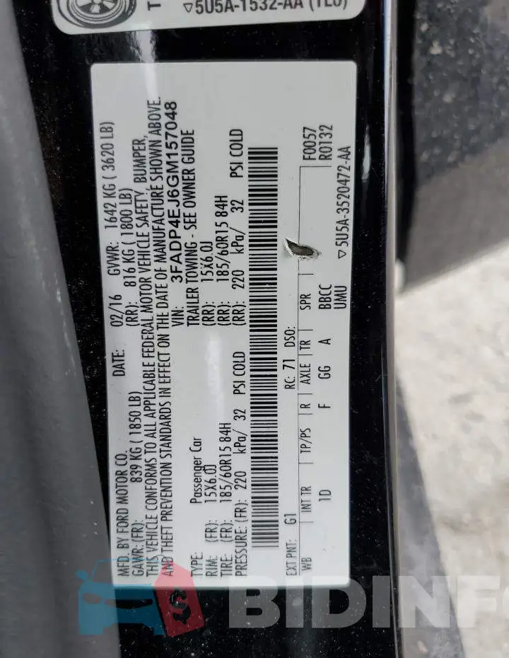 3FADP4EJ6GM157048 Photo# 13