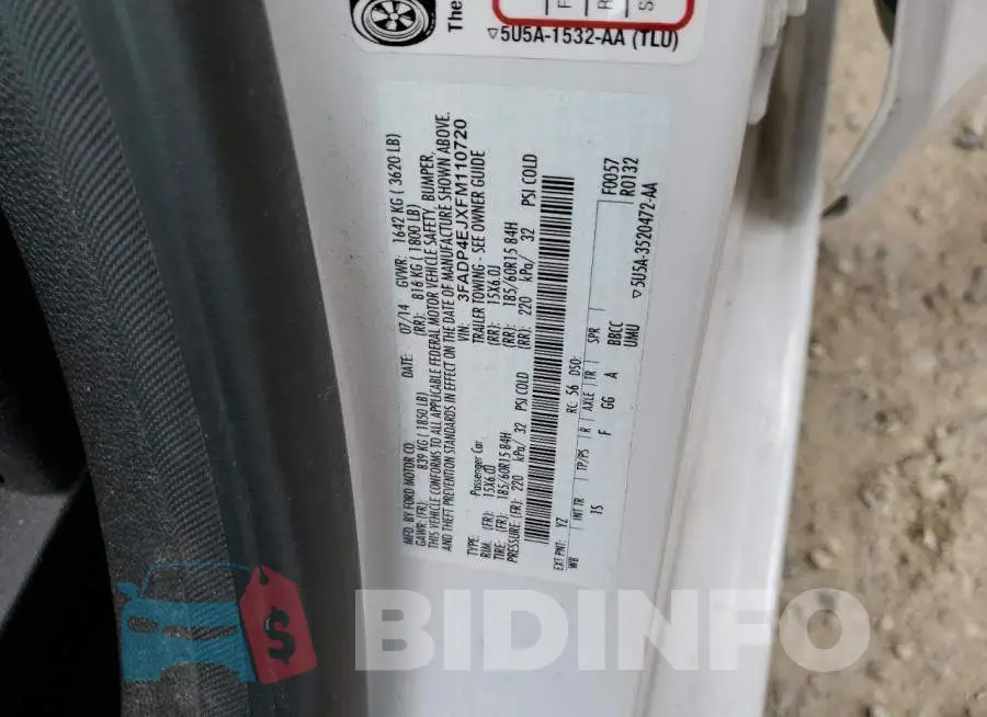 3FADP4EJXFM110720 Photo# 12