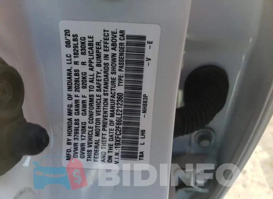 19XFC2F86LE212360 Photo# 12