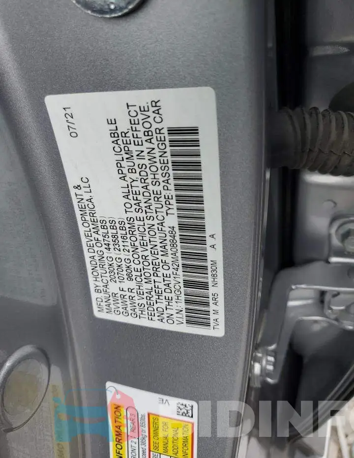 1HGCV1F42MA088484 Photo# 12