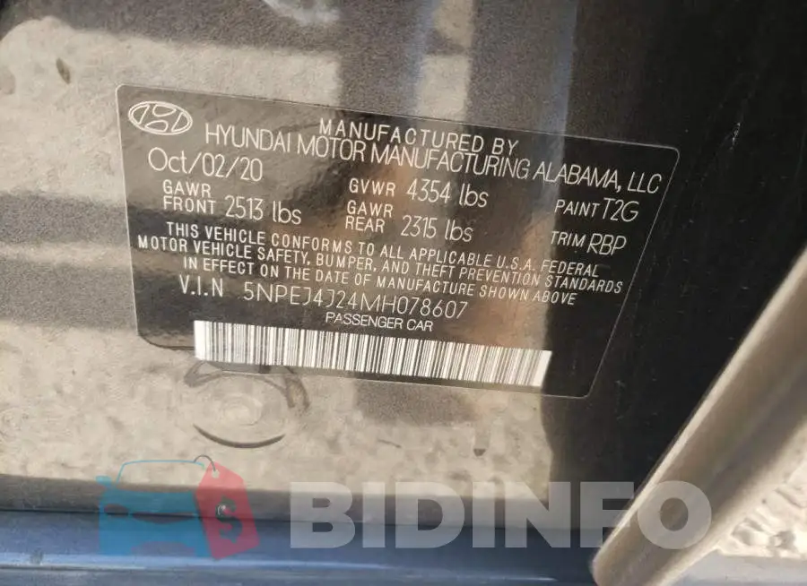 5NPEJ4J24MH078607 Photo# 12