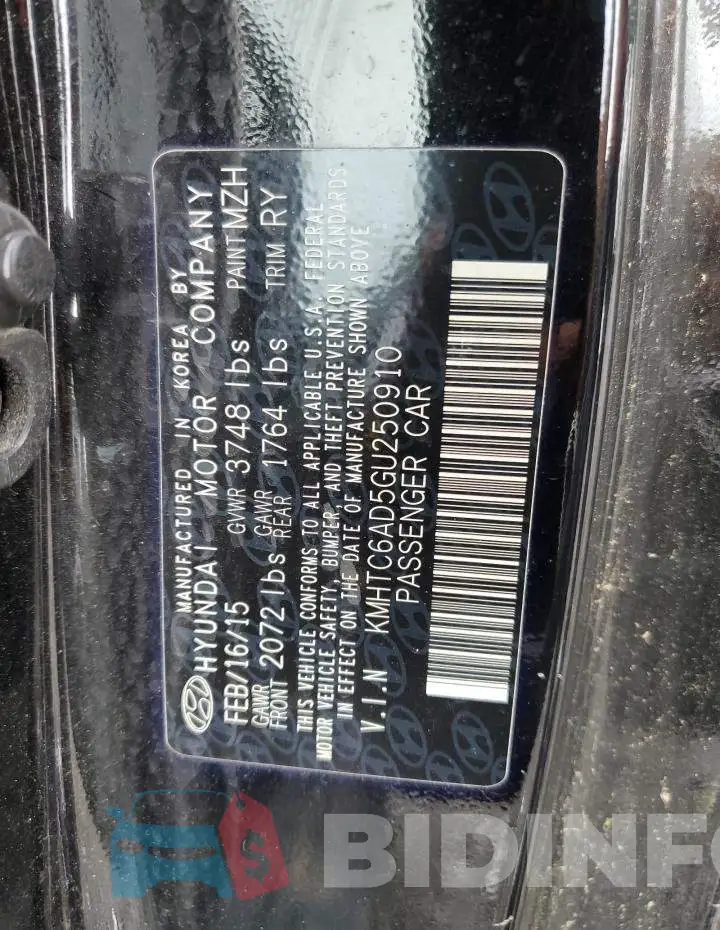 KMHTC6AD5GU250910 Photo# 13