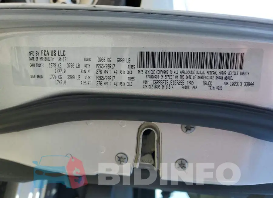1C6RR6FT6JS157255 Photo# 13
