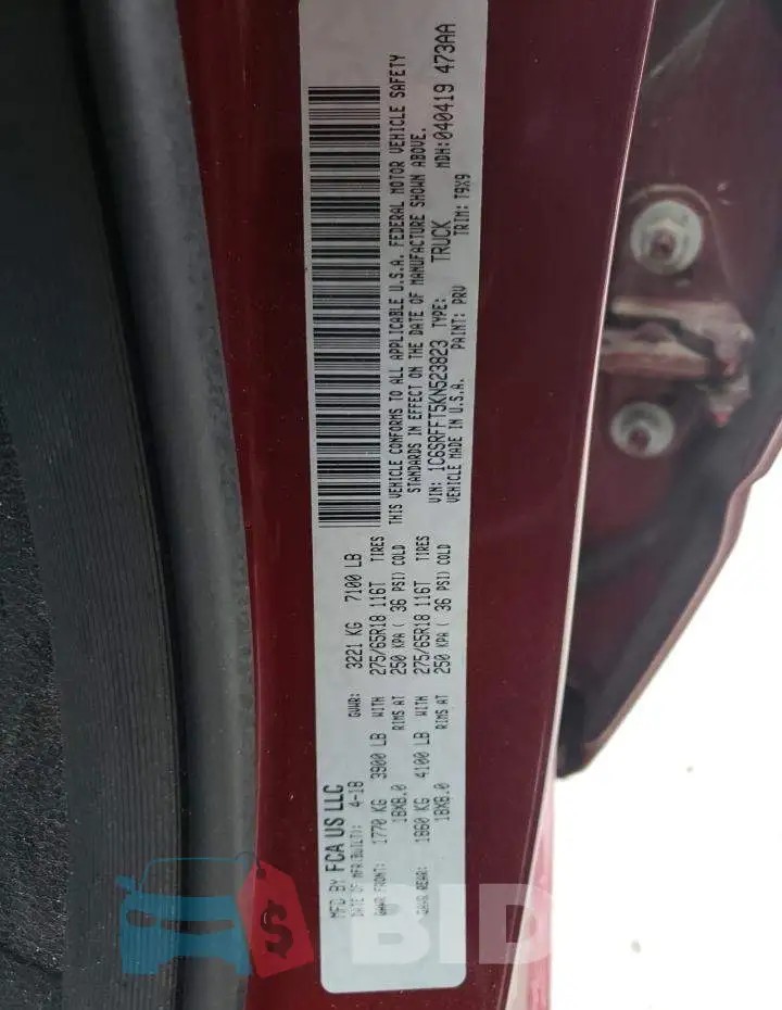 1C6SRFFT5KN523823 Photo# 13