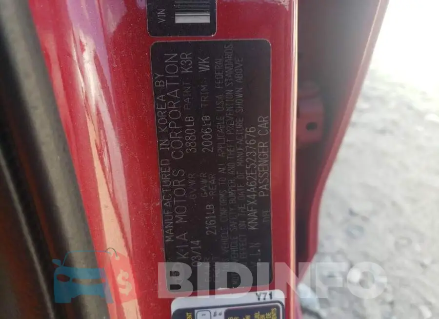 KNAFX4A62E5237676 Photo# 12