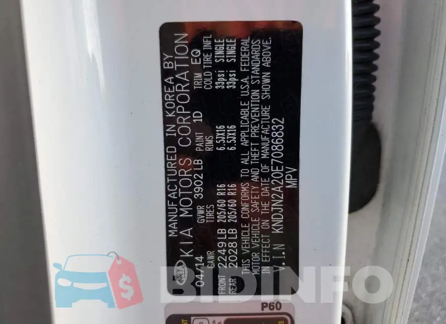 KNDJN2A20E7086832 Photo# 13