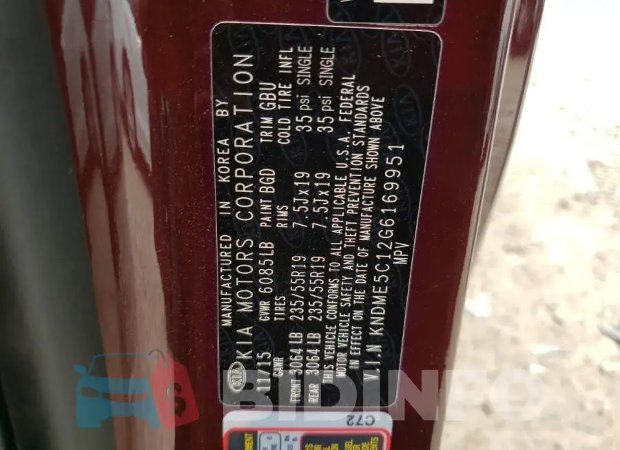 KNDME5C12G6169951 Photo# 14