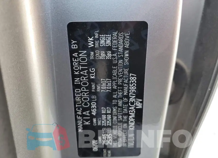 KNDPM3AC3N7985387 Photo# 12