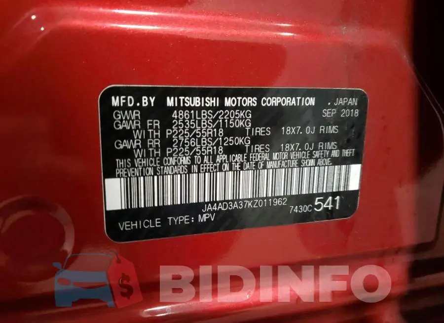 JA4AD3A37KZ011962 Photo# 13