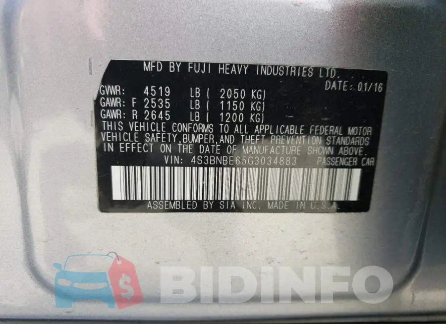 4S3BNBE65G3034883 Photo# 12