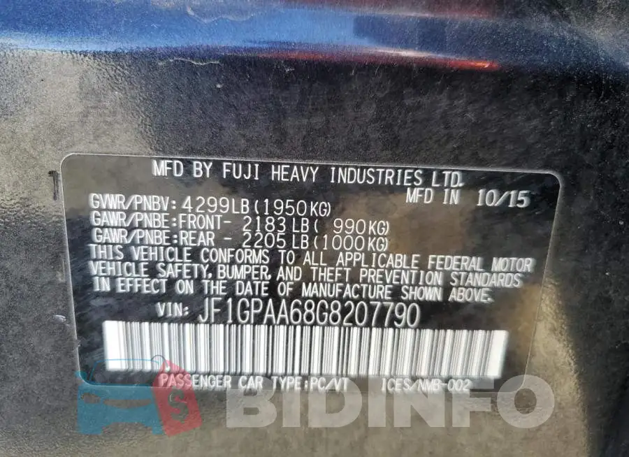 JF1GPAA68G8207790 Photo# 12