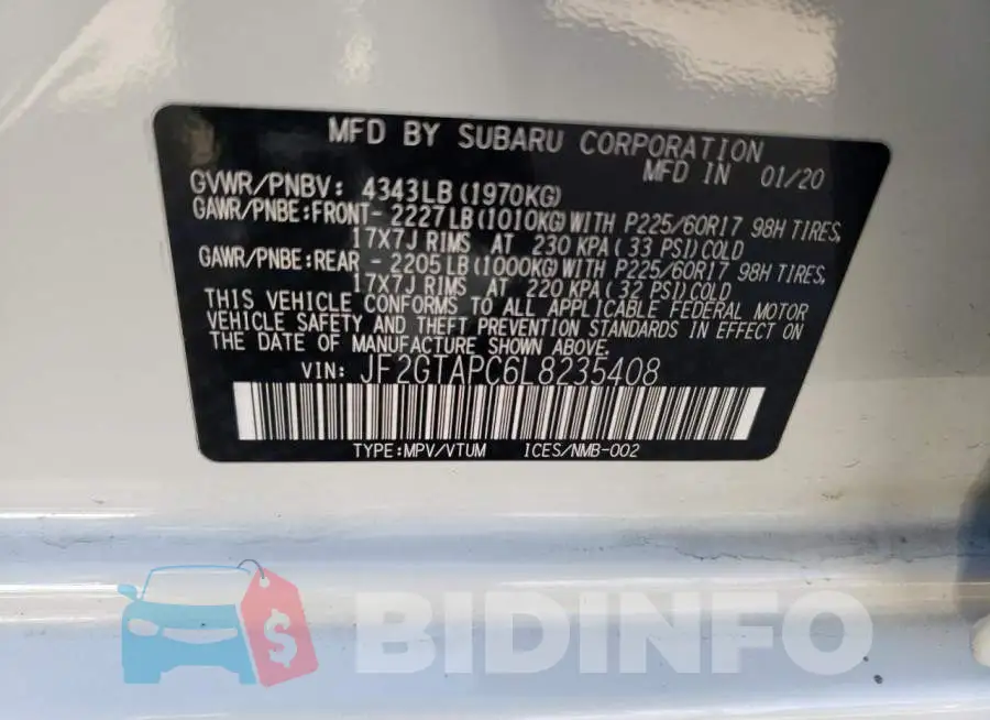 JF2GTAPC6L8235408 Photo# 13