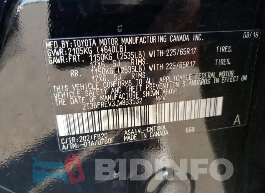 2T3BFREV3JW833532 Photo# 13