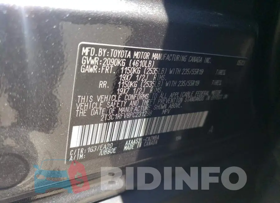 2T3C1RFV8PC231298 Photo# 14