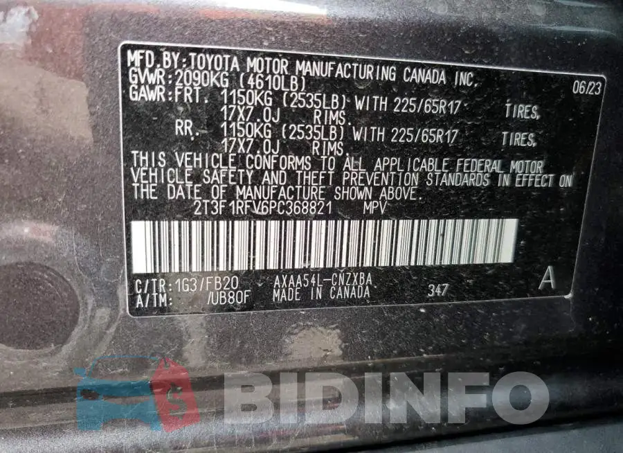 2T3F1RFV6PC368821 Photo# 12