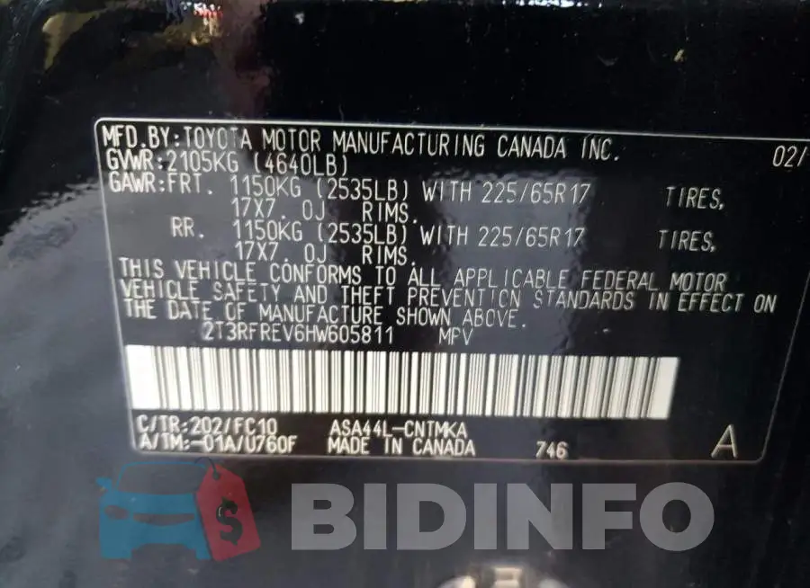 2T3RFREV6HW605811 Photo# 12