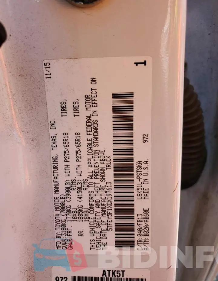 5TFEY5F1XGX197613 Photo# 12