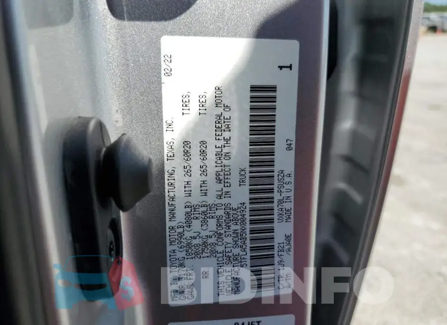 5TFLA5AB5NX004924 Photo# 12