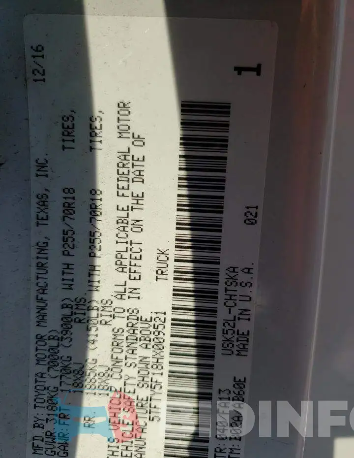 5TFTY5F18HX009521 Photo# 12