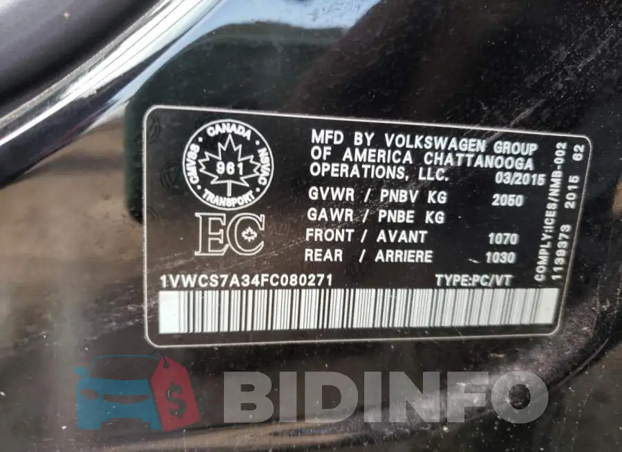 1VWCS7A34FC080271 Photo# 12