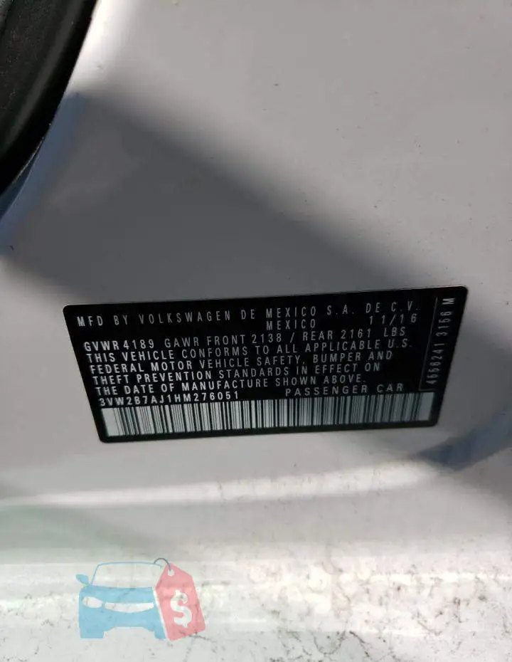 3VW2B7AJ1HM276051 Photo# 12