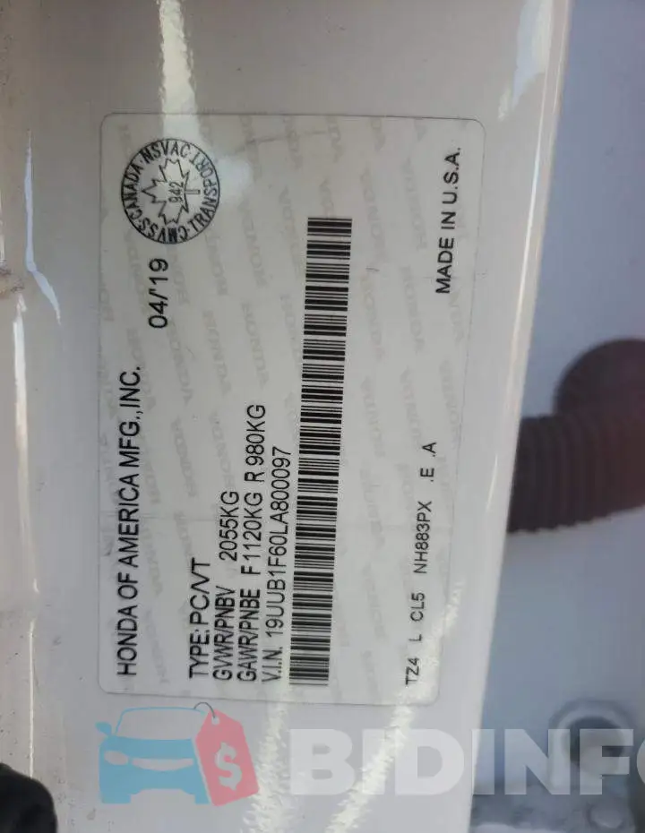 19UUB1F60LA800097 Photo# 13
