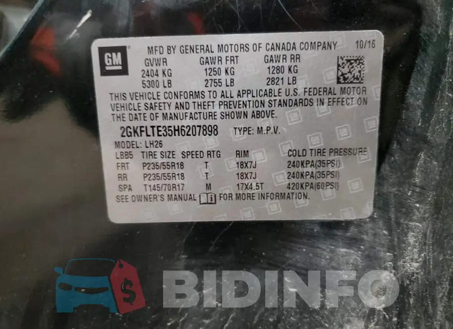 2GKFLTE35H6207898 Photo# 12