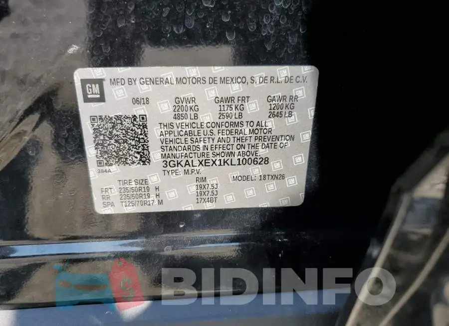 3GKALXEX1KL100628 Photo# 13