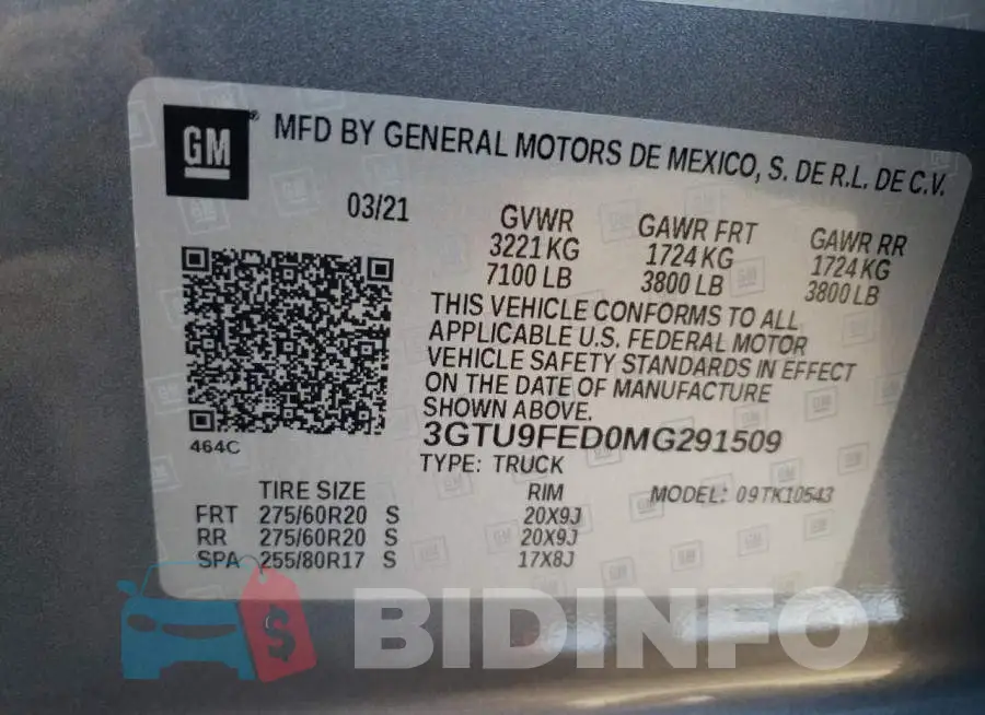 3GTU9FED0MG291509 Photo# 12