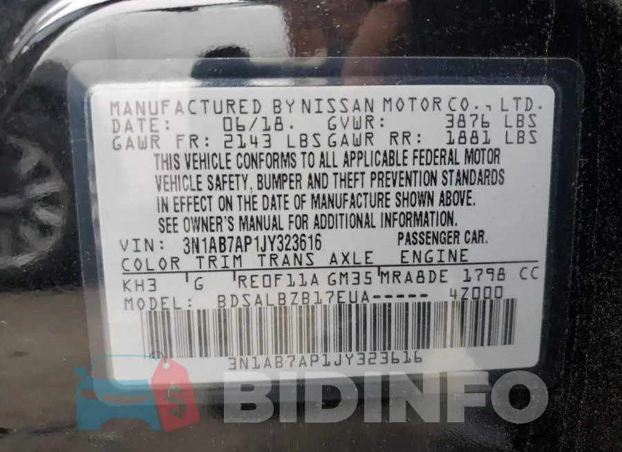 3N1AB7AP1JY323616 Photo# 12