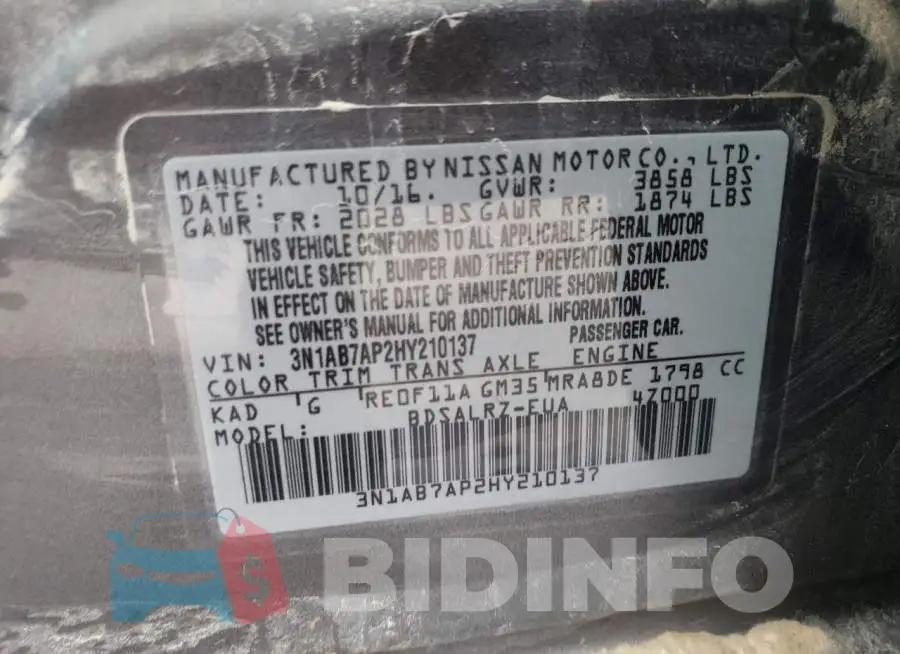 3N1AB7AP2HY210137 Photo# 13