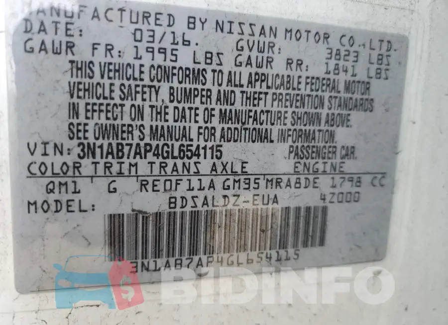 3N1AB7AP4GL654115 Photo# 13
