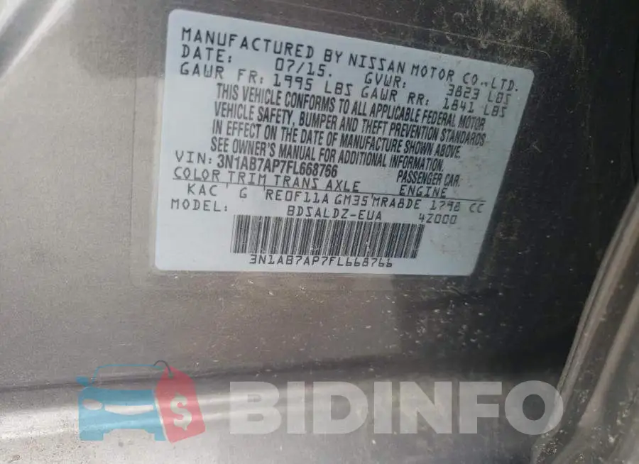3N1AB7AP7FL668766 Photo# 13