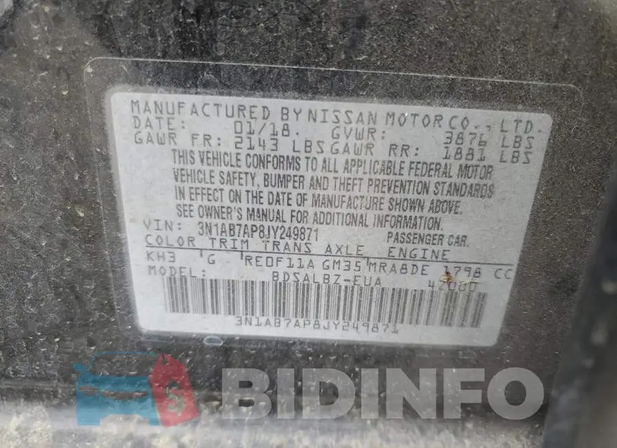 3N1AB7AP8JY249871 Photo# 12