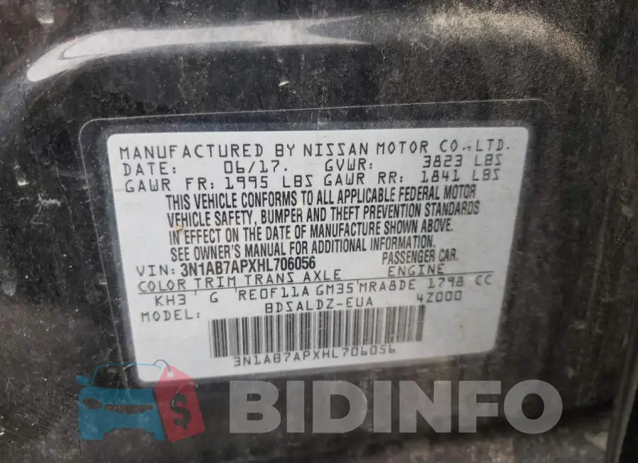 3N1AB7APXHL706056 Photo# 12
