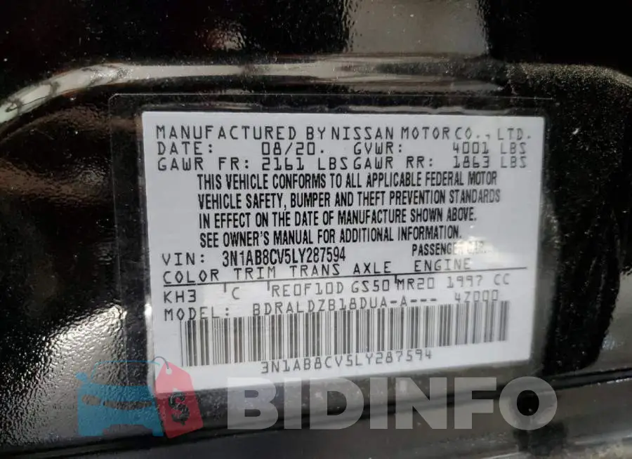 3N1AB8CV5LY287594 Photo# 12